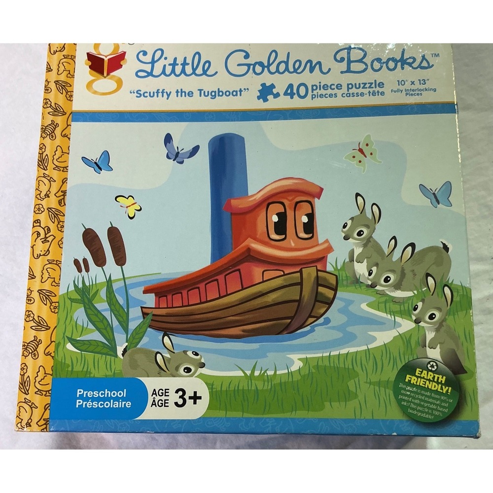 Little Golden Books Scuffy the Tugboat 40 Pc Puzzle Sealed New 2010